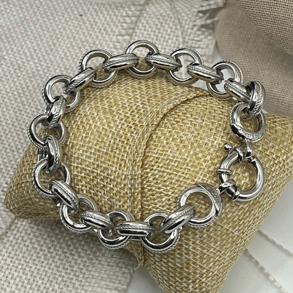 Vintage Milor Italy Epiphany 925 Sterling Silver Chain Bracelet - Picture 13 of 14